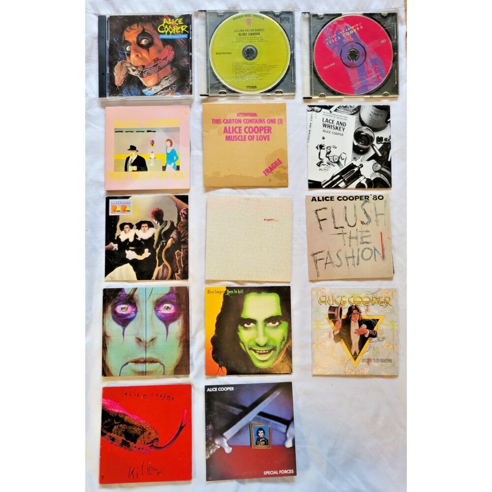 Alice Cooper CD EP Promo Lot (13) Constrictor Dada Special Forces + Empty Case